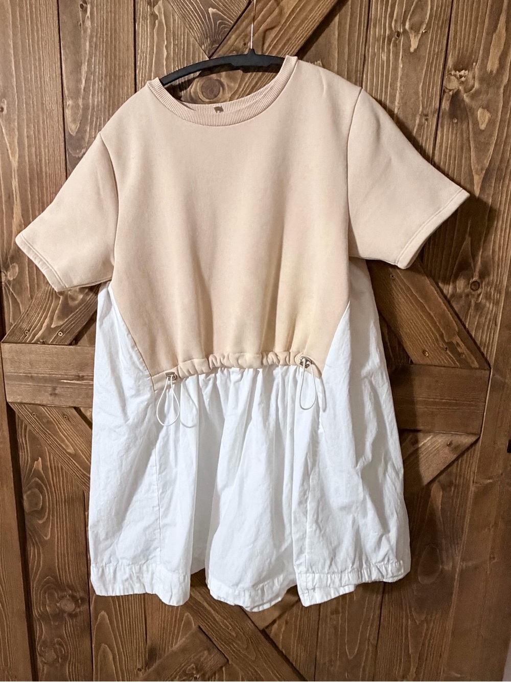 Pilcro short sleeved sweatshirt twofer  mini dress.